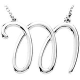 Sterling Silver Script Letter Initial Name Necklace - Cailin's