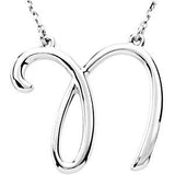 Sterling Silver Script Letter Initial Name Necklace - Cailin's