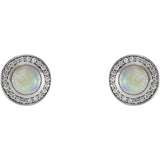 Opal 1/5th CT diamond Halo Earrings - Cailin's