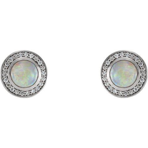 Opal 1/5th CT diamond Halo Earrings - Cailin's
