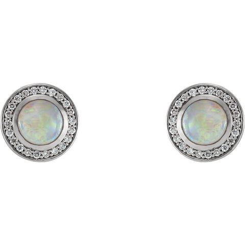 Opal 1/5th CT diamond Halo Earrings - Cailin's