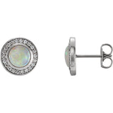 Opal 1/5th CT diamond Halo Earrings - Cailin's