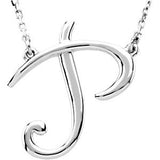 Sterling Silver Script Letter Initial Name Necklace - Cailin's