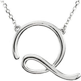 Sterling Silver Script Letter Initial Name Necklace - Cailin's
