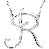 Sterling Silver Script Letter Initial Name Necklace - Cailin's