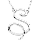 Sterling Silver Script Letter Initial Name Necklace - Cailin's