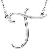 Sterling Silver Script Letter Initial Name Necklace - Cailin's