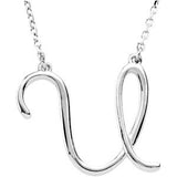 Sterling Silver Script Letter Initial Name Necklace - Cailin's