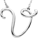 Sterling Silver Script Letter Initial Name Necklace - Cailin's
