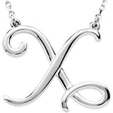 Sterling Silver Script Letter Initial Name Necklace - Cailin's
