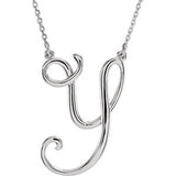 Sterling Silver Script Letter Initial Name Necklace - Cailin's