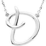 Sterling Silver Script Letter Initial Name Necklace - Cailin's