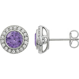 Sterling Silver CZ Halo Post Earrings - Cailin's