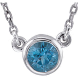 Sterling Silver Bezel Gemstone Necklace - Cailin's
