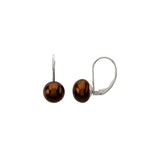 Chocolate Pearl Leverback Earrings - Cailin's
