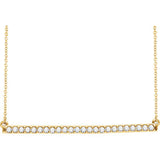 14K Gold Diamond Bar Necklace - Cailin's