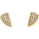 Geometric Piece diamond Post Earrings - Cailin's