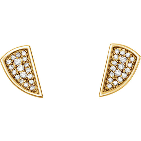 Geometric Piece diamond Post Earrings - Cailin's