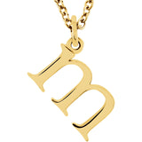 14K Gold Lowercase Letter Initial Necklace - Cailin's
