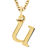 14K Gold Lowercase Letter Initial Necklace - Cailin's