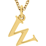 14K Gold Lowercase Letter Initial Necklace - Cailin's