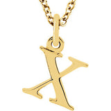 14K Gold Lowercase Letter Initial Necklace - Cailin's