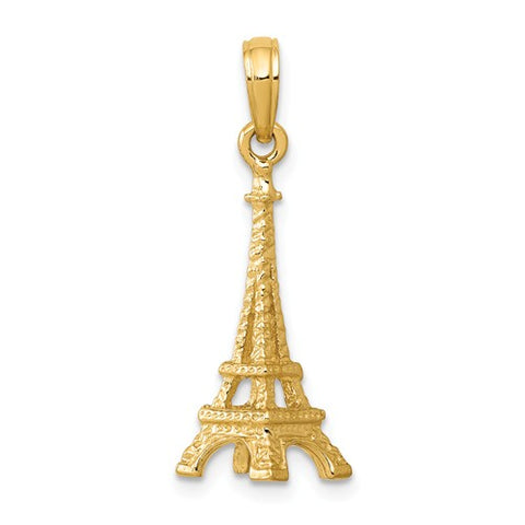 14K Yellow Gold Eiffel Tower Necklace Charm - Cailin's