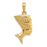 14K Yellow Gold Egyptian Queen Nefertiti Necklace Charm - Cailin's