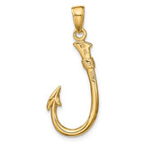 14K Yellow Gold Fishermens Hook Necklace Charm - Cailin's