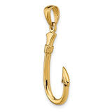14K Yellow Gold Fishermens Hook Necklace Charm - Cailin's