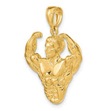 14K Yellow Gold Muscle Man Necklace Charm - Cailin's