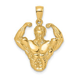 14K Yellow Gold Muscle Man Necklace Charm - Cailin's