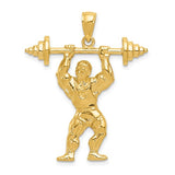 14K Yellow Gold Weightlifter Necklace Charm - Cailin's
