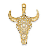 14K Yellow Gold Western Filigree Horns Charm - Cailin's