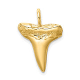 14K Yellow Gold Stylish Shark Tooth Necklace Charm - Cailin's