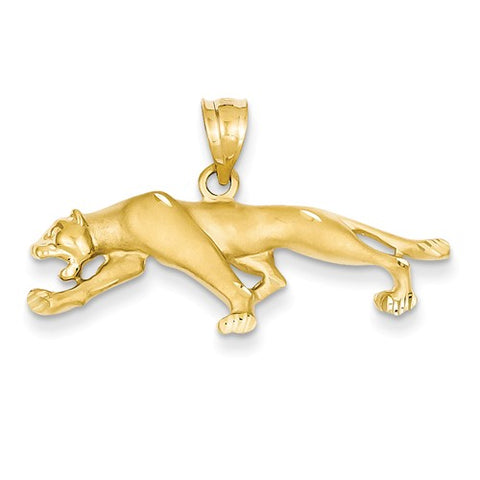 14K Yellow Gold Pretty Panther Necklace Charm - Cailin's