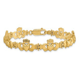 14K Yellow Gold Classic Claddagh Bracelet - Cailin's