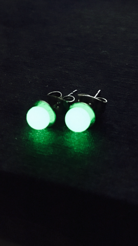 Stainless Steel Green Glow In The dark Earrings - Cailin's