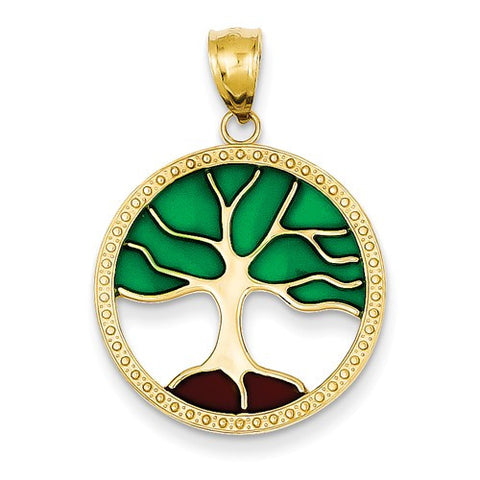 14K Yellow Gold Enamel Tree of Life Charm - Cailin's