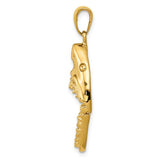 14K Yellow Gold Moveable Shark Mouth Jaws Necklace Charm - Cailin's