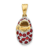 14K Yellow Gold Birthstone Babyshoes Necklace Charm - Cailin's