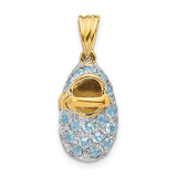 14K Yellow Gold Birthstone Babyshoes Necklace Charm - Cailin's