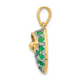 14K Yellow Gold Birthstone Babyshoes Necklace Charm - Cailin's