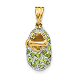 14K Yellow Gold Birthstone Babyshoes Necklace Charm - Cailin's