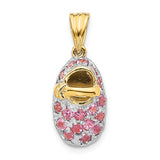 14K Yellow Gold Birthstone Babyshoes Necklace Charm - Cailin's