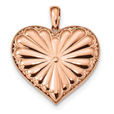 14K Rose Gold True Heart With White Gold Gears Necklace Charm - Cailin's