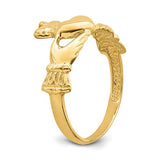 14K Yellow Gold Irish Claddagh Celtic Ring - Cailin's