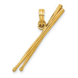 14K Yellow Gold drumsticks Necklace Charms - Cailin's