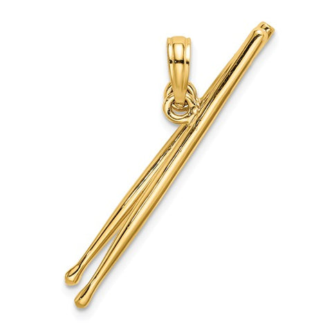 14K Yellow Gold drumsticks Necklace Charms - Cailin's