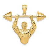 14K Yellow Gold Muscle Man Necklace Charm - Cailin's